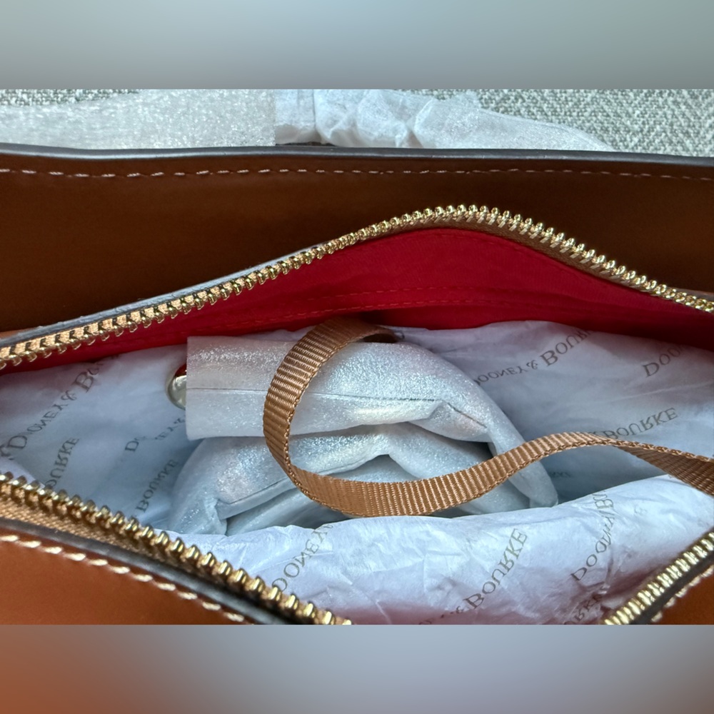 Dooney & Bourke Tan Leather Satchel - Picture 9 of 11